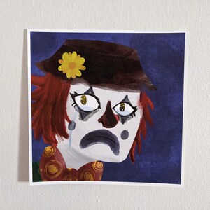 Sad Clown 8"x8" print