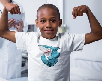 Buff Shark T-shirt, kinder T-shirt, haaienliefhebber T-shirt