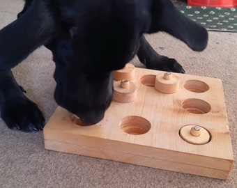 Puzzle jouet pour dressage de chien - Cadeau artisanal en bois pour chiot