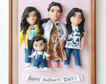 Muttertagsgeschenk von Tochter Custom 3D Porträt von Foto gerahmt