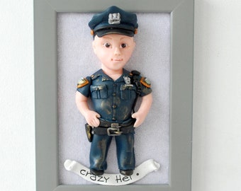 Police officer gifts Custom portrait illlustration Police academy graduation gifts