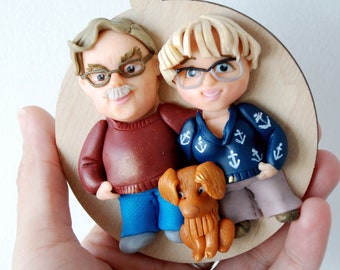 Custom portrait ornament Grandparent ornament Brother gift from sister Look alike doll