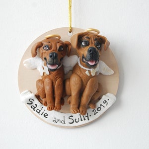 Custom dog figurines Memorial ornament Pet portrait from photo Sympathy gift image 1