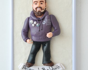 Boss leaving gift Custom portrait sculpture Goodbye gift for coworker