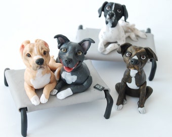 Dog figurine for wedding cake Custom pet sculpture