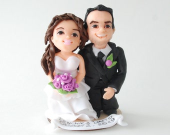 Wedding cake topper bride and groom Custom couple cake topper