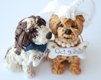 Wedding cake topper with dog Puppy cake toppers We do too! Labradoodle  Сockapoo ornament