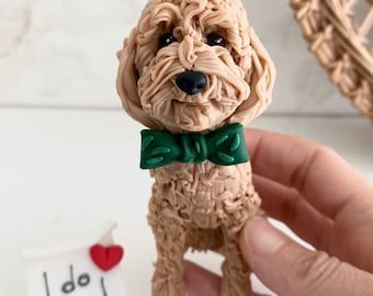 Wedding cake topper Golden doodle Custom dog figurine