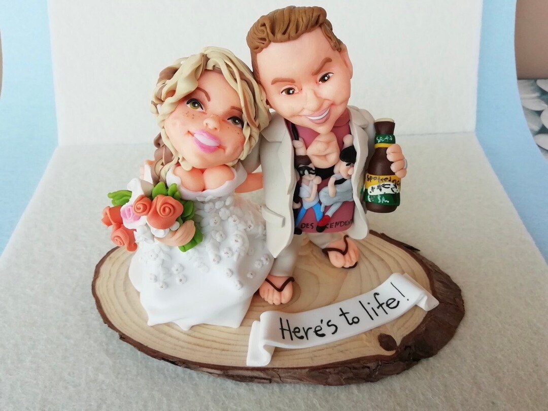 Wedding Cake Topper Bride and Groom Custom Couple Figurine - Etsy