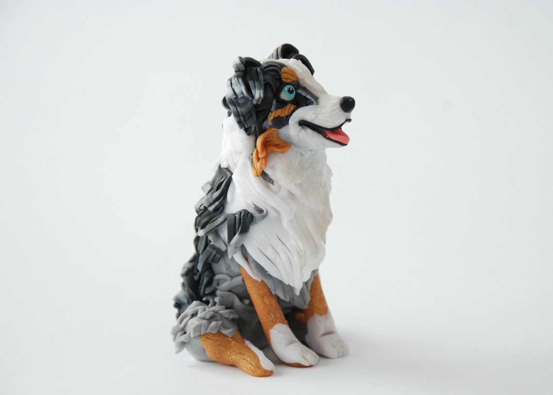 Mini australian shepherd Puppy cake toppers Custom dog Etsy