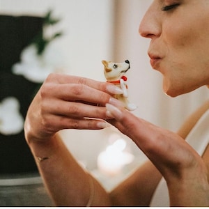 Custom dog fugurine Wedding Pet cake topper