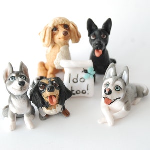 Dog wedding cake topper Custom dog figurine Custom cake topper figures image 3