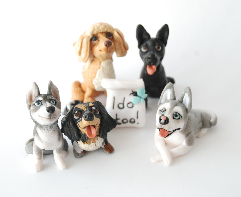 Dog wedding cake topper Custom dog figurine Custom cake topper figures image 3