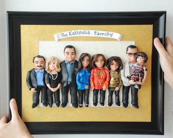 Large family portrait 70th birthday gift for mom Custom family sculpture