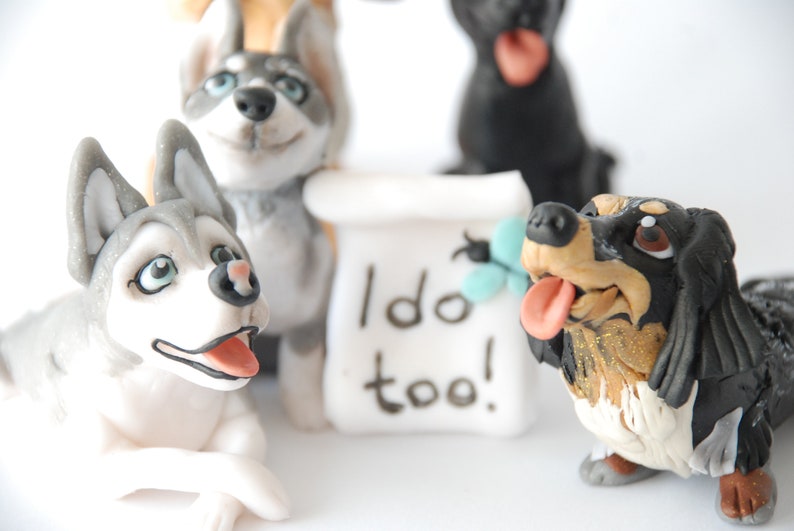 Dog wedding cake topper Custom dog figurine Custom cake topper figures image 6