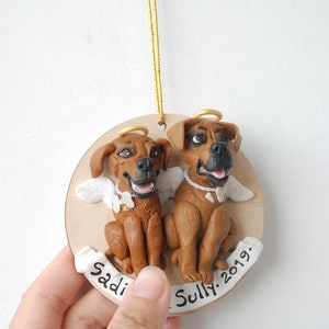 Custom dog figurines Memorial ornament Pet portrait from photo Sympathy gift image 2