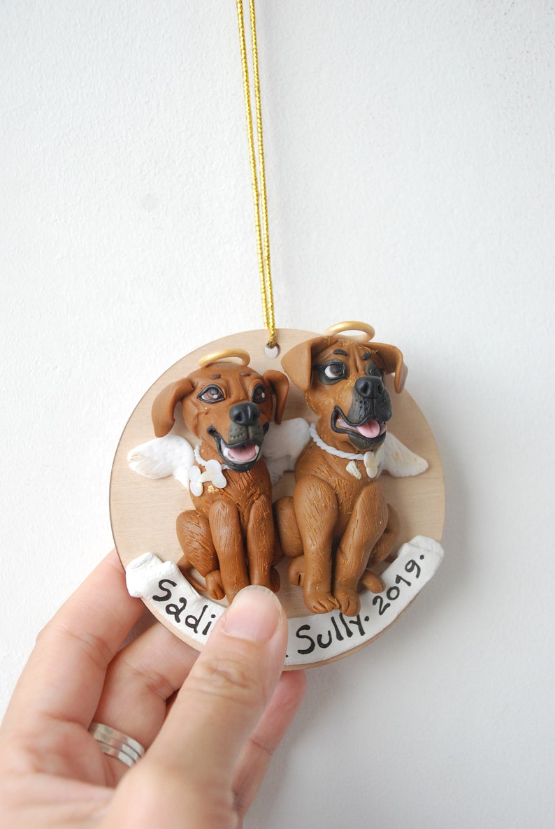 Custom dog figurines Memorial ornament Pet portrait from photo Sympathy gift image 2