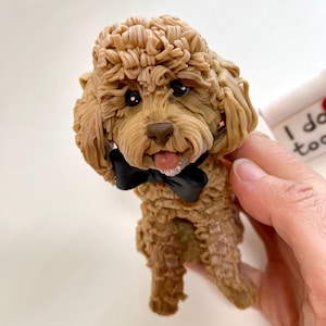 Adorno para tarta de bodas de Goldendoodle, figura de perro personalizada de 5 pulgadas, cualquier raza