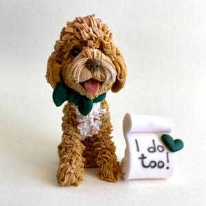 Adorno para tarta de bodas de Goldendoodle, figura de perro personalizada de 5 pulgadas, cualquier raza