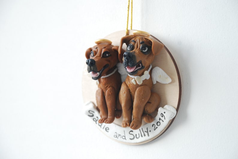 Custom dog figurines Memorial ornament Pet portrait from photo Sympathy gift image 5