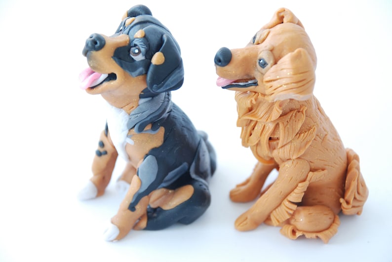 Custom dog figurine Dog cake topper Rottweiler Golden retriever Cost for 1 figurine image 6