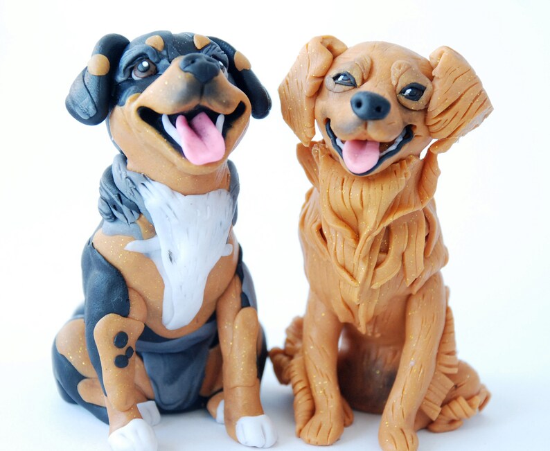 Custom dog figurine Dog cake topper Rottweiler Golden retriever Cost for 1 figurine image 4