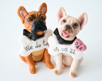 Personalisierte Hunde Tortenfigur Französische Bulldogge Hochzeitstorte mit Hund