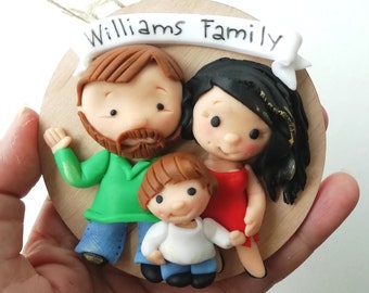 Adornos de la familia Retrato personalizado de los niños Retrato en miniatura