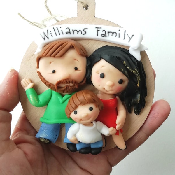 Family ornaments Custom kids portrait Miniature portrait