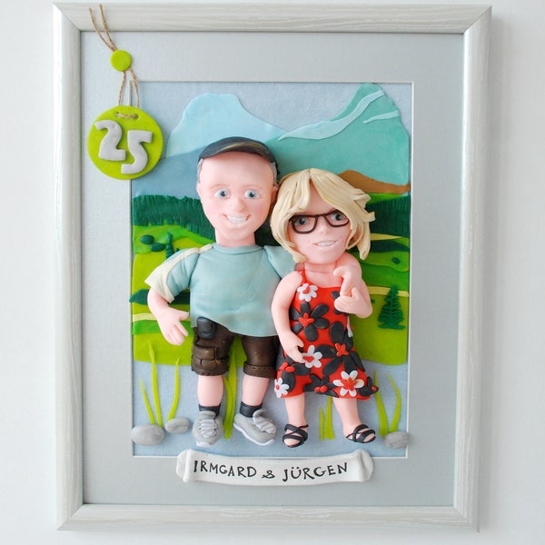 25th anniversary gifts for parents Sculpture from photo Look alike doll