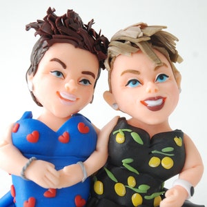 Lesbian wedding cake topper Custom figurines from photo image 8