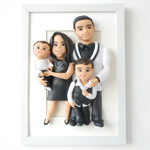 Custom family picture frame Look alike doll 8th anniversary gift for her