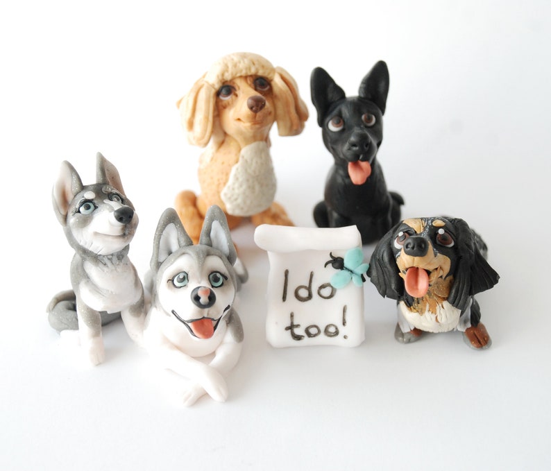 Dog wedding cake topper Custom dog figurine Custom cake topper figures image 5