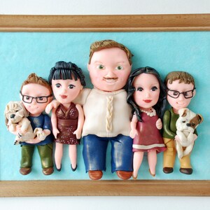 20th anniversary gift Family portrait with dogs Personalized gift for wife