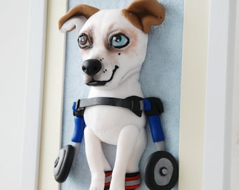 Dog custom cartoon Pet memorial picture frame Dog wall sculpture