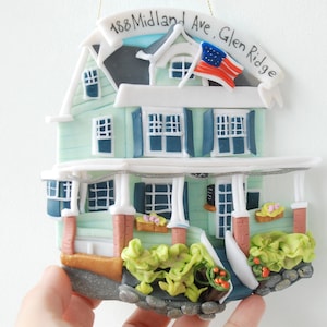 Personalized house portrait Family house portrait Custom house ornament