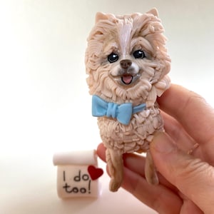Pomeranian figurine Wedding cake topper Any breed