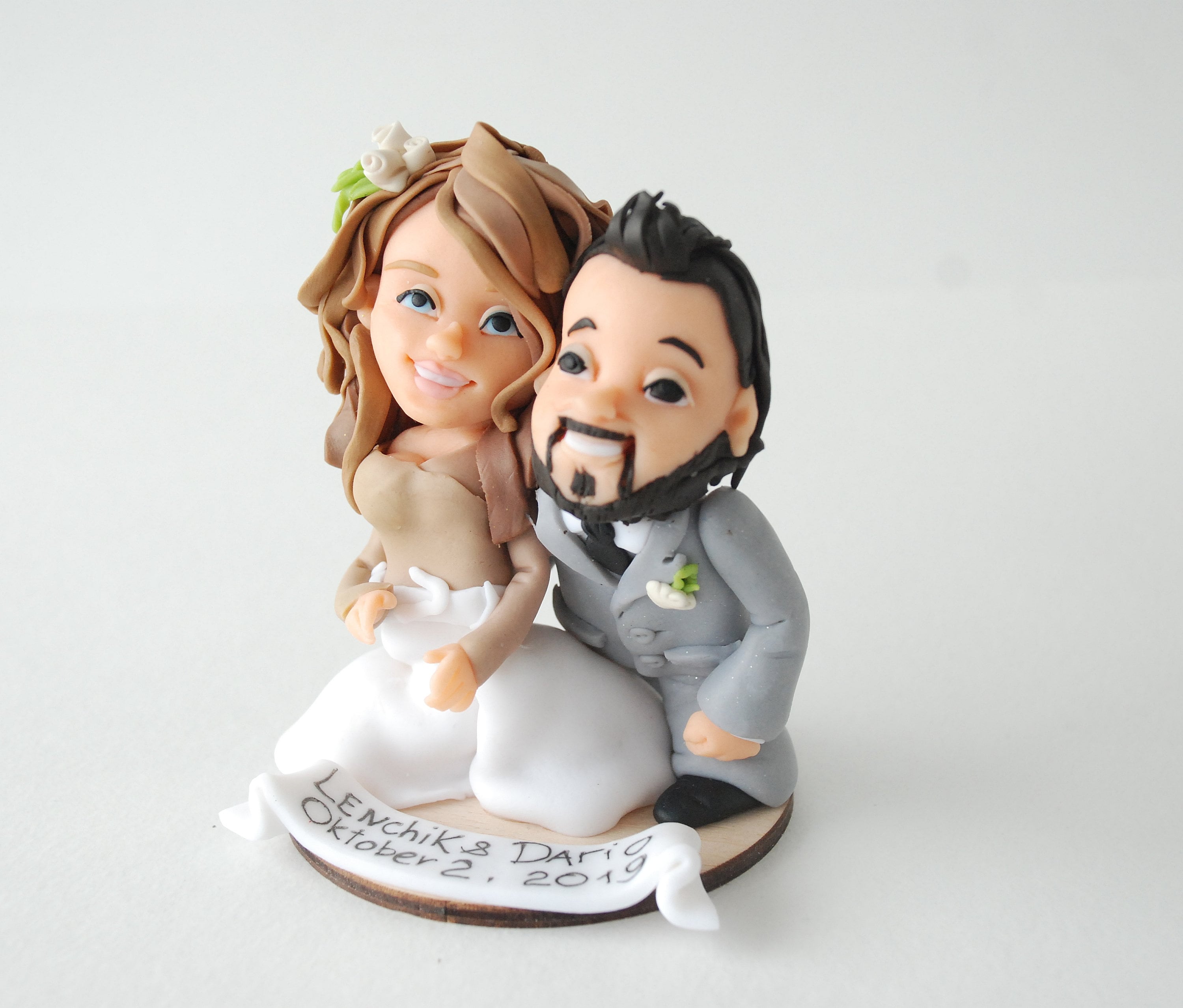 Funny wedding cake topper Realistic bride and groom figurines | Etsy
