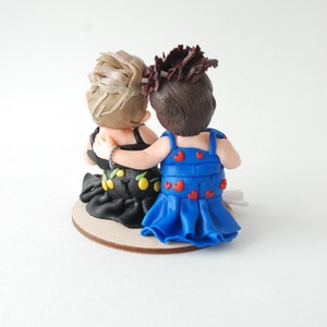 Lesbian wedding cake topper Custom figurines from photo image 6