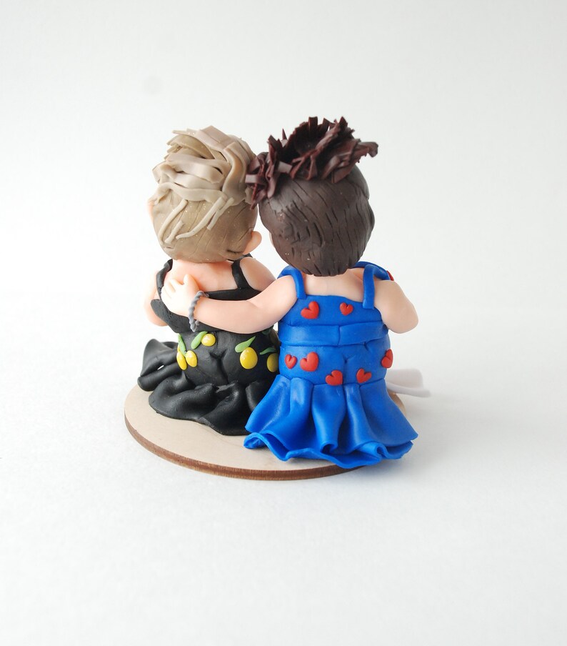 Lesbian wedding cake topper Custom figurines from photo image 6