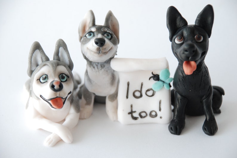 Dog wedding cake topper Custom dog figurine Custom cake topper figures image 9