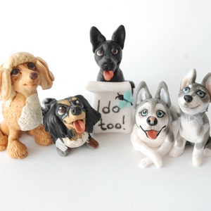 Dog wedding cake topper Custom dog figurine Custom cake topper figures image 1