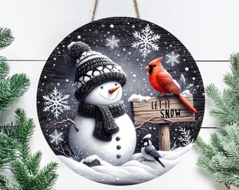 LET IT SNOW  Door hanger, wreath sign, round cutting board, can resize,  for sublimation high resolution 2 files, 1 add your own text