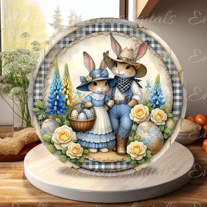 COWBOY BUNNY COUPLE Style campagnard