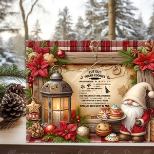 Nain de Noël planche à découper sublimation sublimation haute résolution 2 fichiers, 1 ajoutez votre propre texte