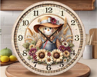 Fall Scarecrow Clock Design Bundle Of 4