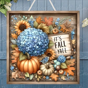 HERBST QUADRATISCHER TÜRhänger, Kranzschild, quadratisches Schneidebrett png, für Sublimation hochauflösende 2 Dateien zum Download, 1 fügen Sie Ihren eigenen Text hinzu