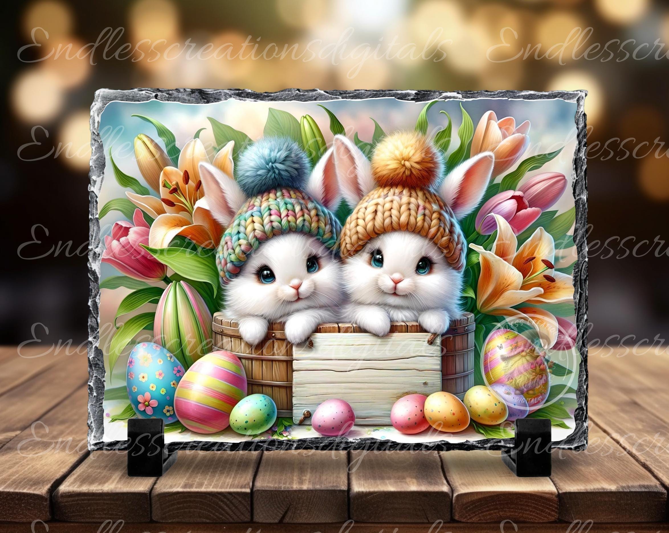 HAPPY EASTER BUNNIES Digital Download Only, Can Be Sized for Slates ...