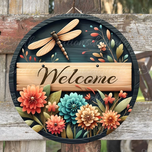 WELCOME DOOR HANGER, wreath sign, png, for sublimation high resolution 2 files for download, 1 add your own text