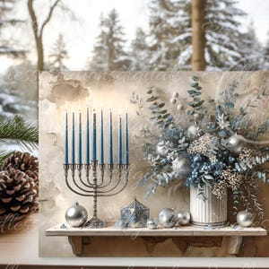 Planche à découper par sublimation HAPPY HANUKKAH, ardoise, haute résolution de 300 dpi, peut être redimensionnée pour s'adapter aux deux tailles de planche à découper rectangulaire